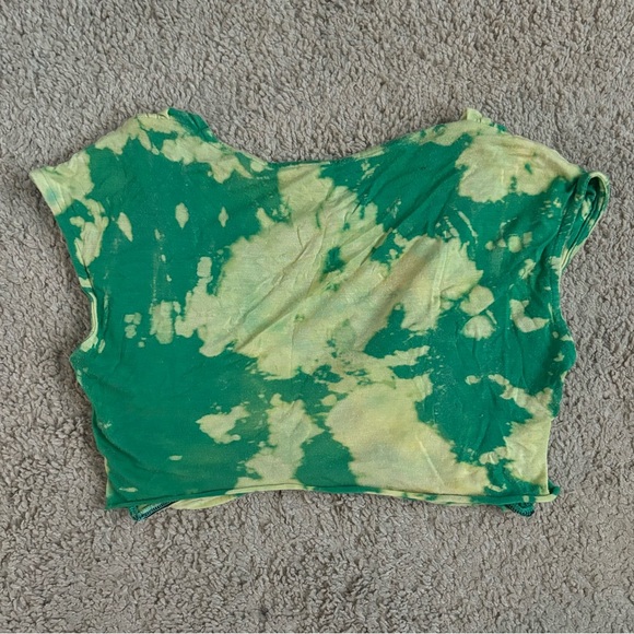 Green Tie Dye Fairy Crop Top Size XS - Picture 5 of 5